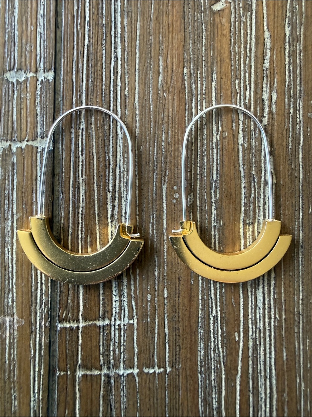 Gold Arc Hoop Earrings - Minimal Women's Jewelry